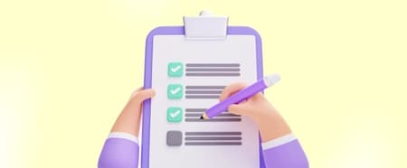 Ilustración 3D de un listado de tareas que representa el seguimiento de tu progreso image