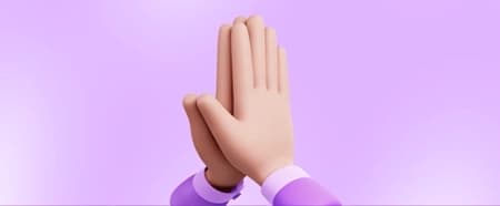 Ilustración 3D de dos manos que choquen sus palmas que representa el trabajo en equipo image