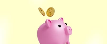 ilustración 3D de una alcancía en forma de cerdito